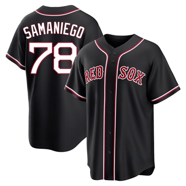 Black Tyler Samaniego Men's Boston Red Sox Fashion Out Jersey - Replica Big Tall