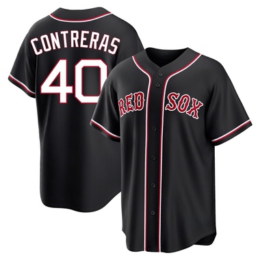 Black Willson Contreras Men's Boston Red Sox Fashion Out Jersey - Replica Big Tall