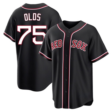 Black Wyatt Olds Men's Boston Red Sox Fashion Out Jersey - Replica Big Tall