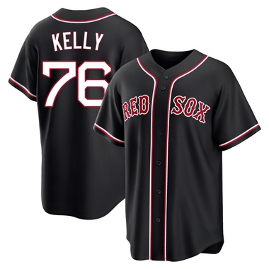 Black Zack Kelly Men's Boston Red Sox Fashion Out Jersey - Replica Big Tall